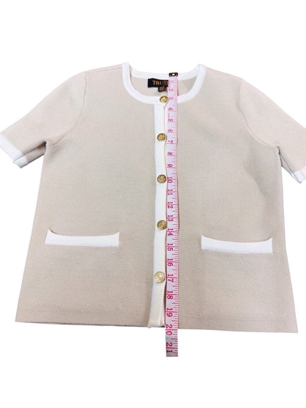 Truth Republic Tan Button Front Cardigan Sweater XS Petite - Picture 6 of 9